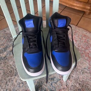 Nike Black and Blue Sneakers High-Top Classic